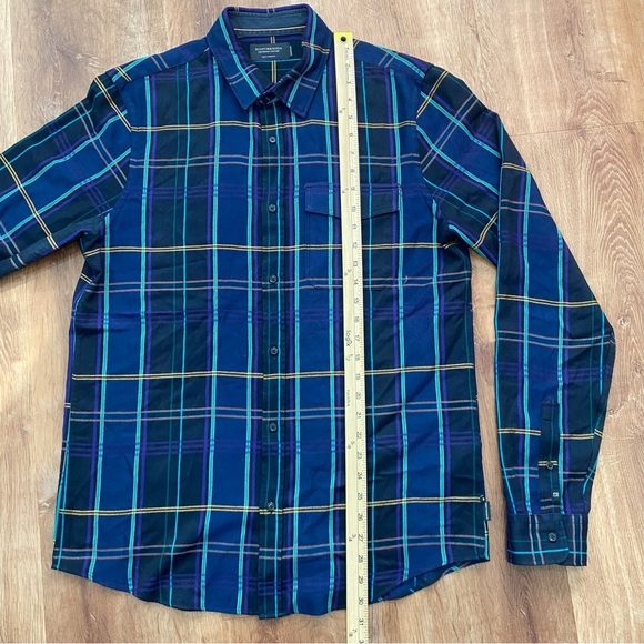Scotch & Soda Long Sleeve Button Up Shirt Mens Large Checkered Purple - Picture 3 of 12